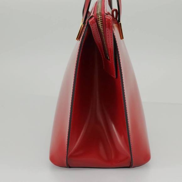 CELINE Hand Bag Patent leather Red Gold Auth 96786 - Picture 3 of 16